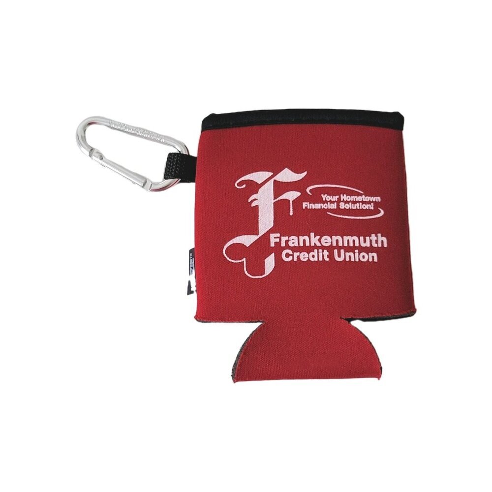 Koozie Beer Bottle Can Holder Carabiner Frankenmuth Credit Union